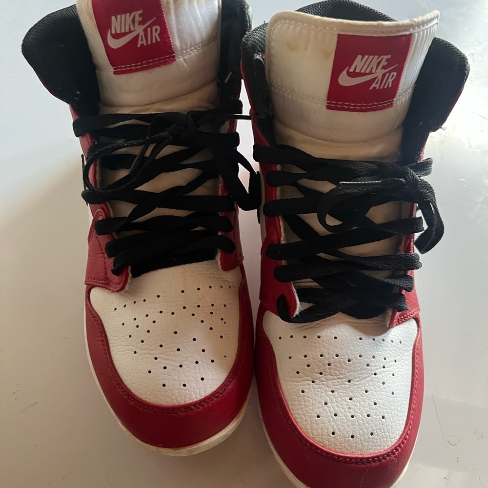 Nike Air Red and White Sneakers with Black Laces